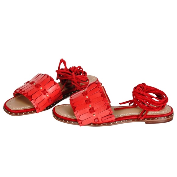 Make leather sandals with suede ankle lace - Picture 1 of 3